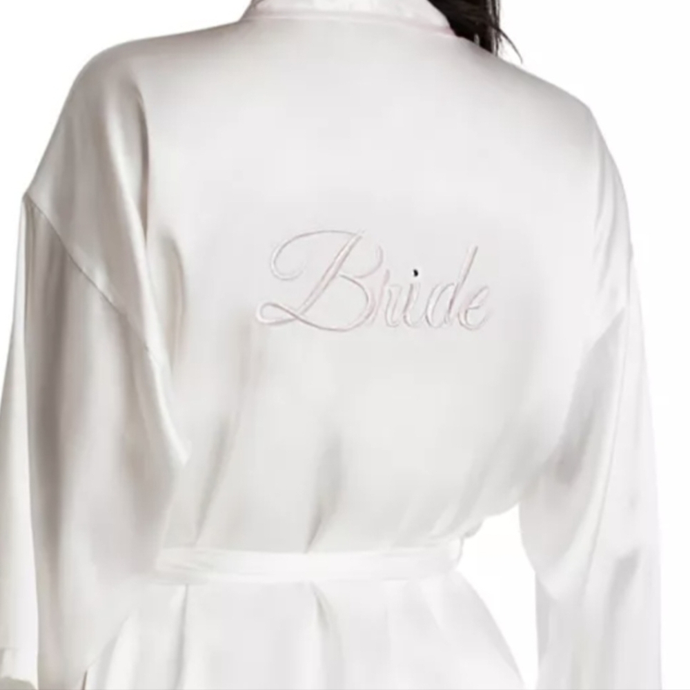 Linea Donatella Bride Satin Wrap Robe, Cami & Tap Shorts Set  SIZE: MEDIUM NEW